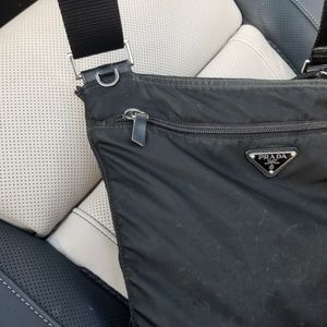 Prada black medium size crossbody messenger